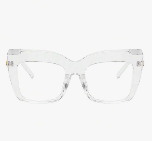 Shein 1 pieza de gafas de ojo de gato transparentes de gran tamaño con marco grueso, de moda - Quierox - Tienda Online