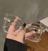 Shein 1 pieza de gafas de ojo de gato transparentes de gran tamaño con marco grueso, de moda - Quierox - Tienda Online