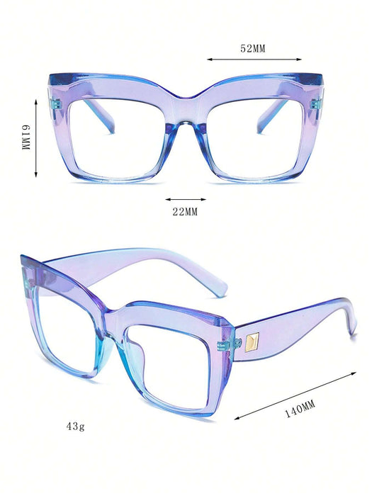 Shein 1 pieza de gafas de ojo de gato transparentes de gran tamaño con marco grueso, de moda - Quierox - Tienda Online