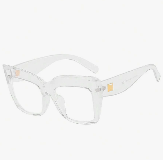 Shein 1 pieza de gafas de ojo de gato transparentes de gran tamaño con marco grueso, de moda - Quierox - Tienda Online