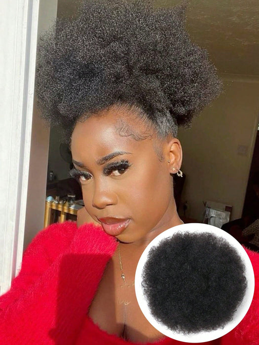 SHEIN 1 pieza de moño negro afro rizado, recogido, extensión de cola de caballo para mujer - Quierox - Tienda Online