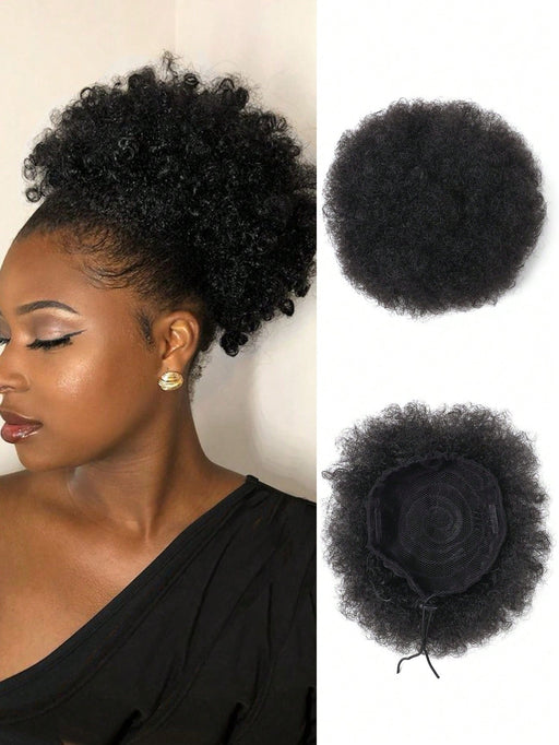 SHEIN 1 pieza de moño negro afro rizado, recogido, extensión de cola de caballo para mujer - Quierox - Tienda Online