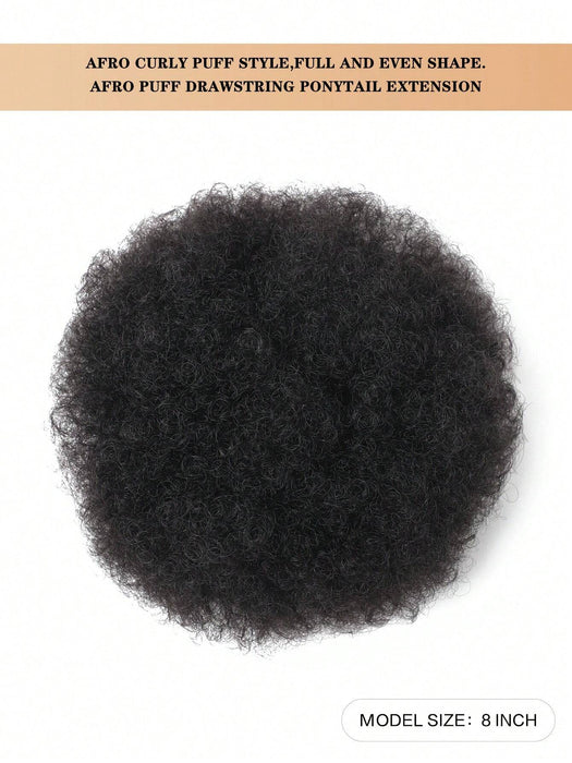 SHEIN 1 pieza de moño negro afro rizado, recogido, extensión de cola de caballo para mujer - Quierox - Tienda Online