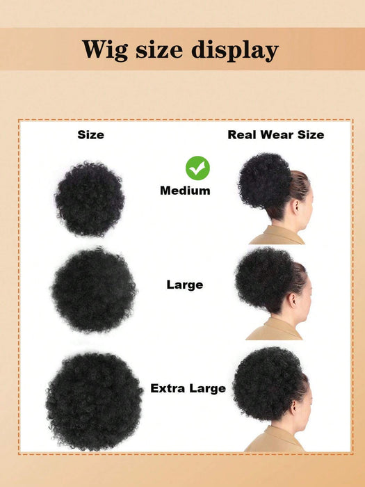 SHEIN 1 pieza de moño negro afro rizado, recogido, extensión de cola de caballo para mujer - Quierox - Tienda Online