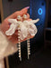 Shein 1 pieza de pendientes colgantes con decoración de lazo y perlas sintéticas - Quierox - Tienda Online