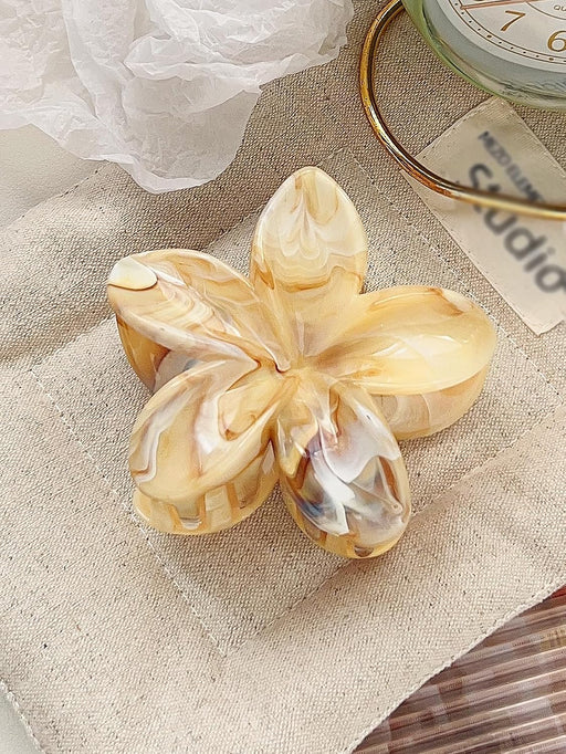 Shein 1 pieza Elegantes pinzas para el cabello de plástico grandes con estampado floral degradado para mujer - Quierox - Tienda Online
