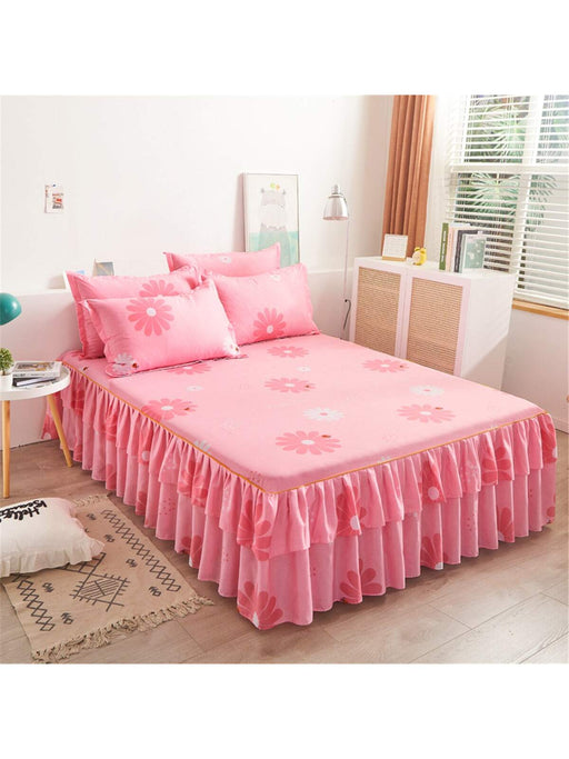 SHEIN 1 pieza estilo coreano unicolor Faldón de cama (Funda para almohada no incluido), 153*203cm - Quierox - Tienda Online