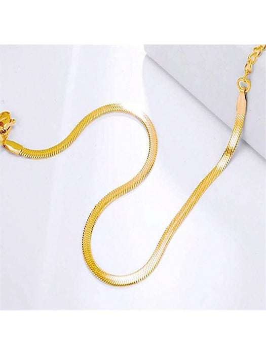 Shein 1 Pieza Exquisita Cadena De Tobillo De Cadena De Hueso De Serpiente De Acero Inoxidable Para Mujer - Quierox - Tienda Online