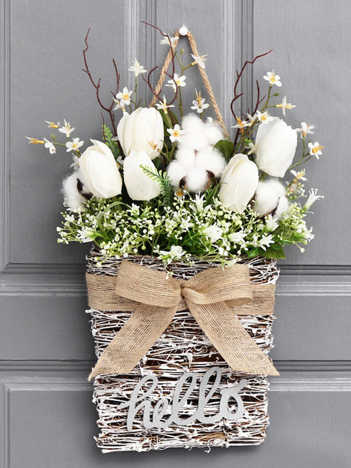 Shein 1 pieza Flor artificial TPE flor colgante con diseño de lazo puerta colgante - Quierox - Tienda Online