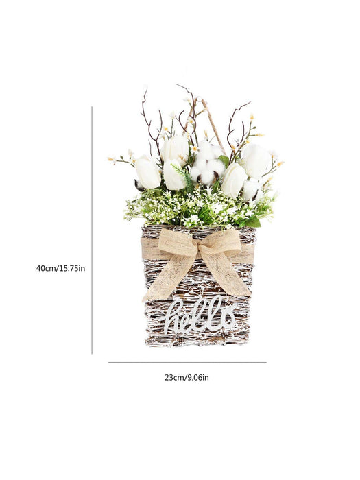 Shein 1 pieza Flor artificial TPE flor colgante con diseño de lazo puerta colgante - Quierox - Tienda Online