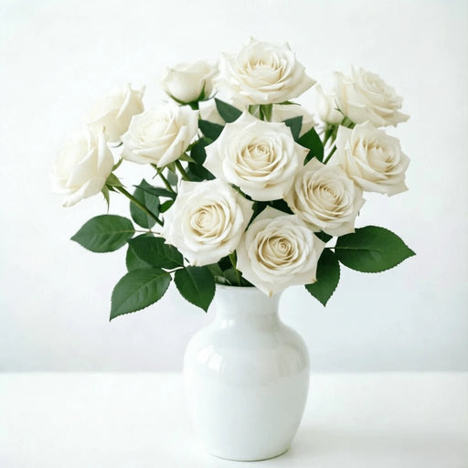 SHEIN 1 pieza Flor de rosa blanca artificial, textura realista - Quierox - Tienda Online