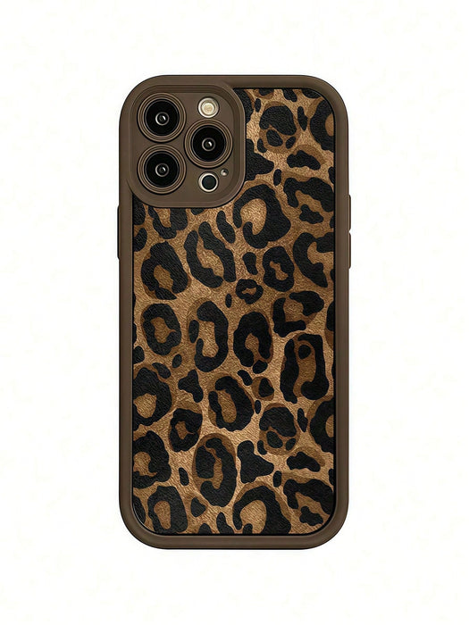 Shein 1 pieza Funda de teléfono a prueba de golpes y resistente a los arañazos con estampado de leopardo - Quierox - Tienda Online