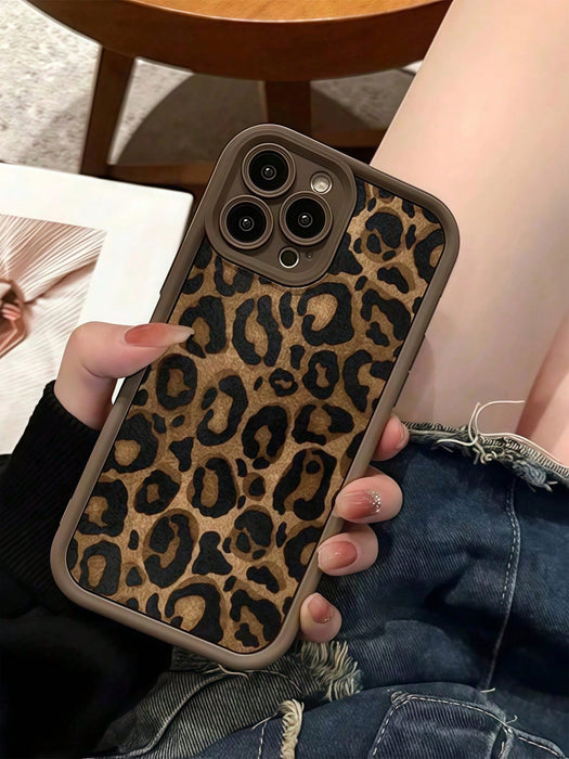 Shein 1 pieza Funda de teléfono a prueba de golpes y resistente a los arañazos con estampado de leopardo - Quierox - Tienda Online