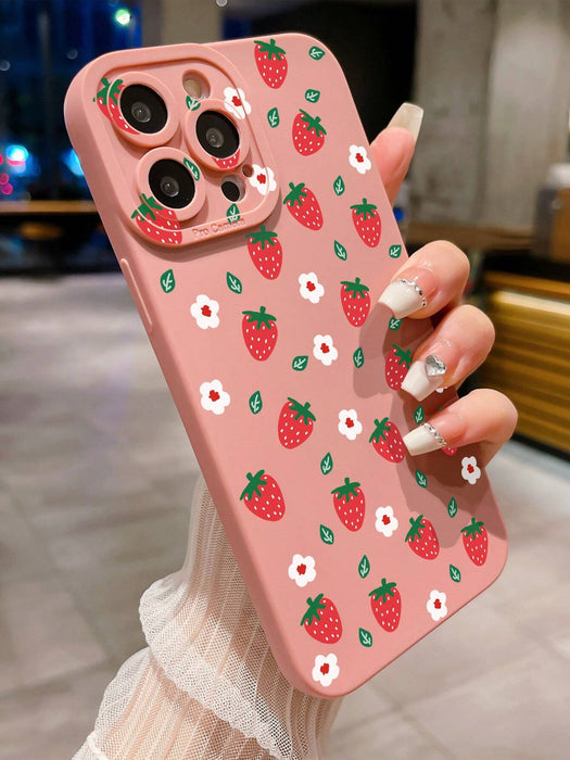 SHEIN 1 pieza Funda de teléfono con diseño de flor de fresa para Redmi Note 11 Pro 5G/ Note 11 Pro 4G - Quierox - Tienda Online