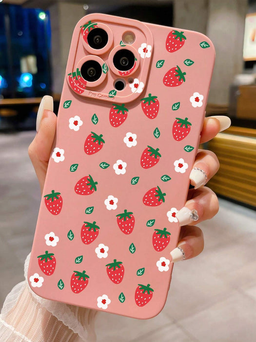 SHEIN 1 pieza Funda de teléfono con diseño de flor de fresa para Redmi Note 11 Pro 5G/ Note 11 Pro 4G - Quierox - Tienda Online