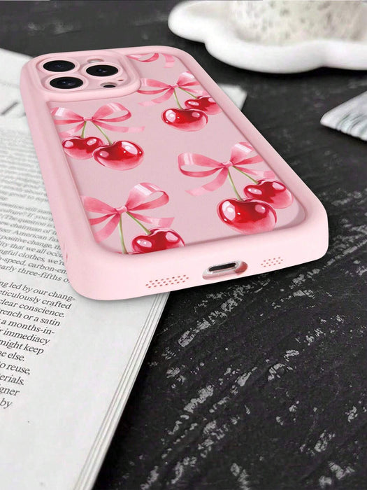 SHEIN 1 pieza Funda de teléfono con purpurina de lazo y flor de cerezo compatible con iPhone 12 Pro Max - Quierox - Tienda Online