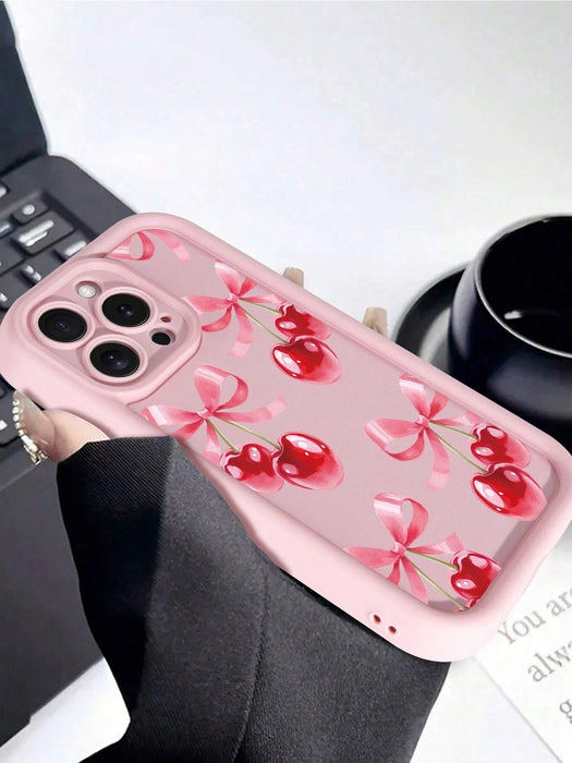 SHEIN 1 pieza Funda de teléfono con purpurina de lazo y flor de cerezo compatible con iPhone 12 Pro Max - Quierox - Tienda Online