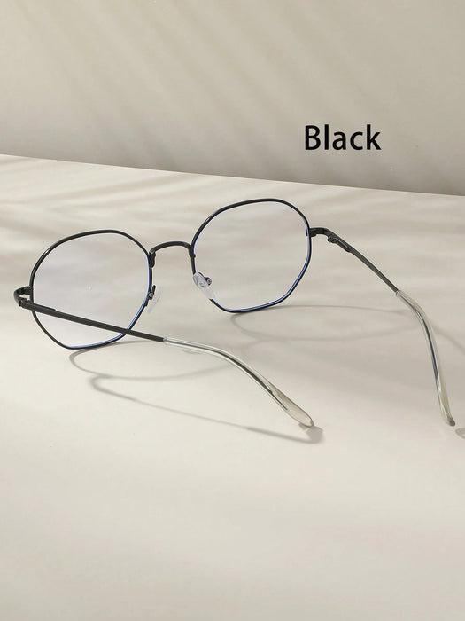 SHEIN 1 pieza Gafas de metal redondas de alta calidad con lentes transparentes - Quierox - Tienda Online