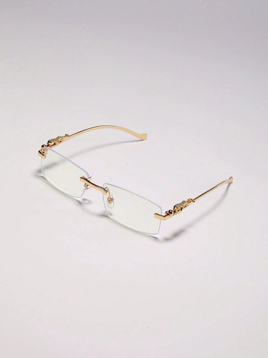 SHEIN 1 pieza Gafas de metal sin marco para hombres con diseño de animal 3D decorado - Quierox - Tienda Online