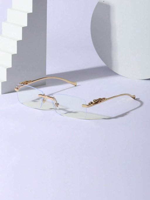 SHEIN 1 pieza Gafas de metal sin marco para hombres con diseño de animal 3D decorado - Quierox - Tienda Online