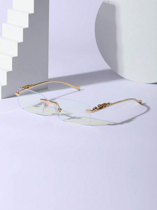 SHEIN 1 pieza Gafas de metal sin marco para hombres con diseño de animal 3D decorado - Quierox - Tienda Online