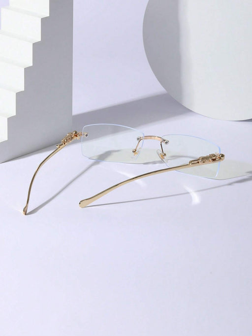 SHEIN 1 pieza Gafas de metal sin marco para hombres con diseño de animal 3D decorado - Quierox - Tienda Online