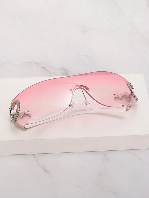 SHEIN 1 pieza Gafas de moda con decoración de corazón de metal sin marco - Quierox - Tienda Online