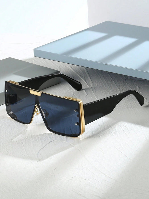 Shein 1 pieza Gafas de sol unisex con marco cuadrado de metal - Quierox - Tienda Online