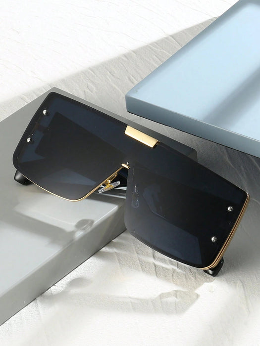 Shein 1 pieza Gafas de sol unisex con marco cuadrado de metal - Quierox - Tienda Online