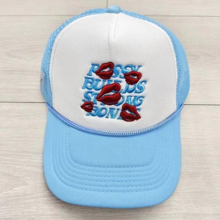 SHEIN 1 pieza Gorra de camionero con bordado de labios y malla con estrella - Quierox - Tienda Online