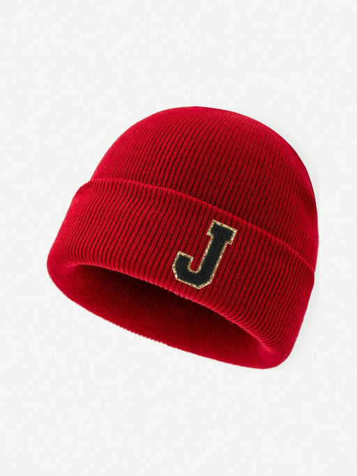 Shein 1 pieza Gorro de punto con letra para niños, gorro de punto de moda con letra - Quierox - Tienda Online