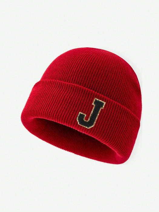 Shein 1 pieza Gorro de punto con letra para niños, gorro de punto de moda con letra - Quierox - Tienda Online