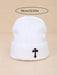 SHEIN 1 pieza Gorro de punto estilo urbano para hombres con bordado de cruz - Quierox - Tienda Online