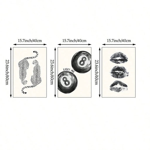 SHEIN 1 pieza Lienzos con impresión de labios, bolas de billar retro - Quierox - Tienda Online