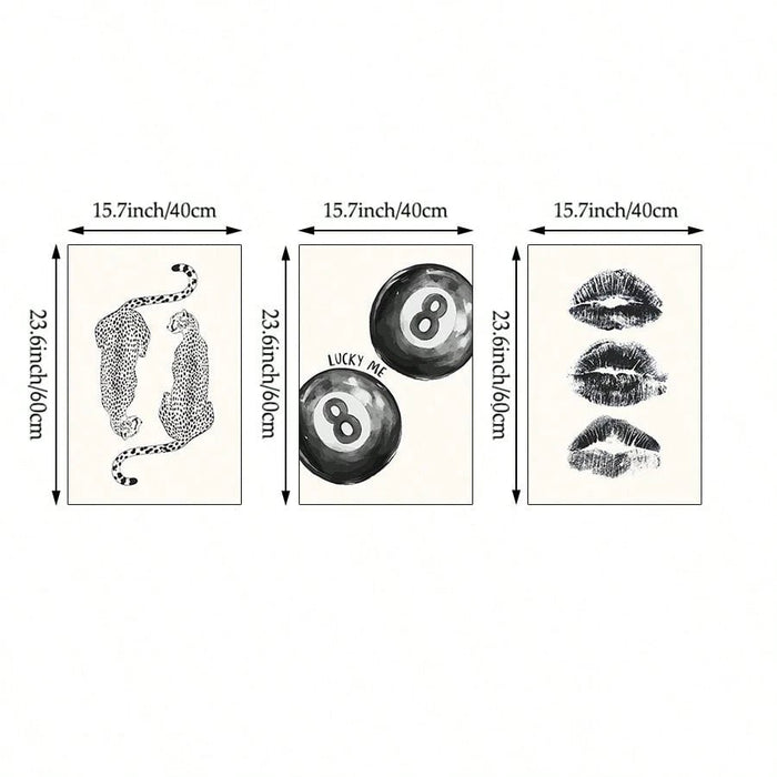 SHEIN 1 pieza Lienzos con impresión de labios, bolas de billar retro - Quierox - Tienda Online