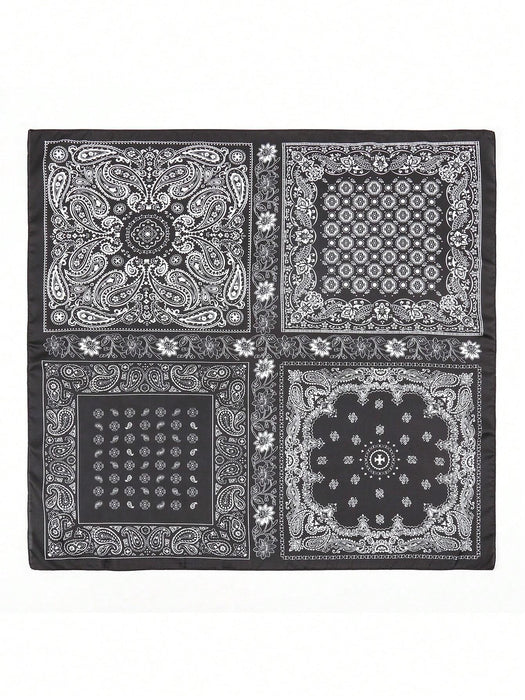 SHEIN 1 pieza pañuelo cuadrado de seda con estampado de cachemira - Quierox - Tienda Online