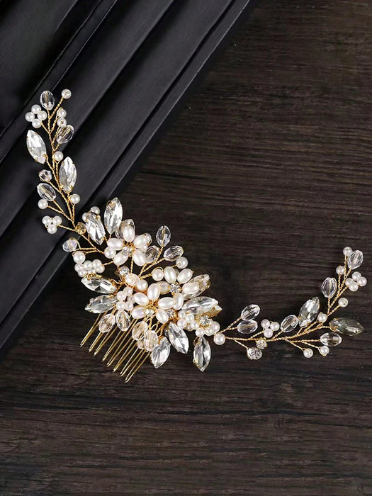 SHEIN 1 pieza Peineta elegante de cristal con cuentas para novia - Quierox - Tienda Online