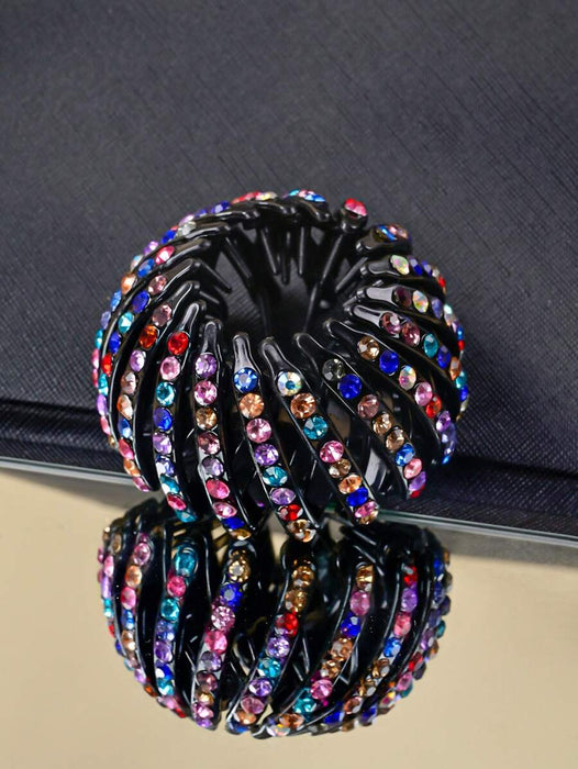 Shein 1 pieza Pinza de pelo desordenado para niños con cola de caballo y decoración de diamantes de imitación - Quierox - Tienda Online