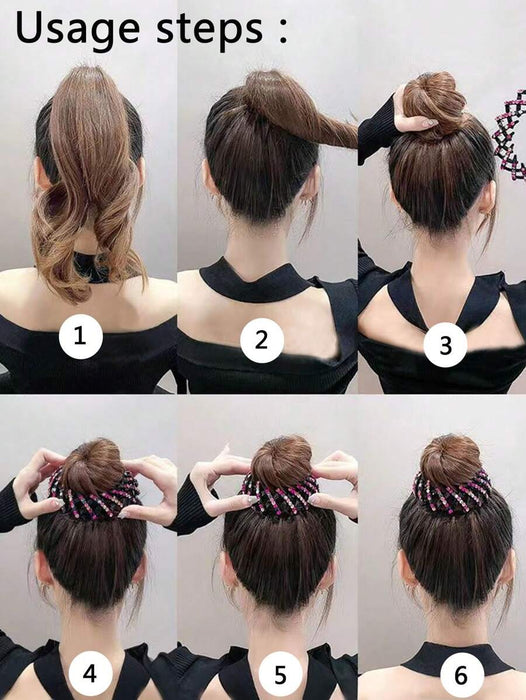 Shein 1 pieza Pinza de pelo desordenado para niños con cola de caballo y decoración de diamantes de imitación - Quierox - Tienda Online