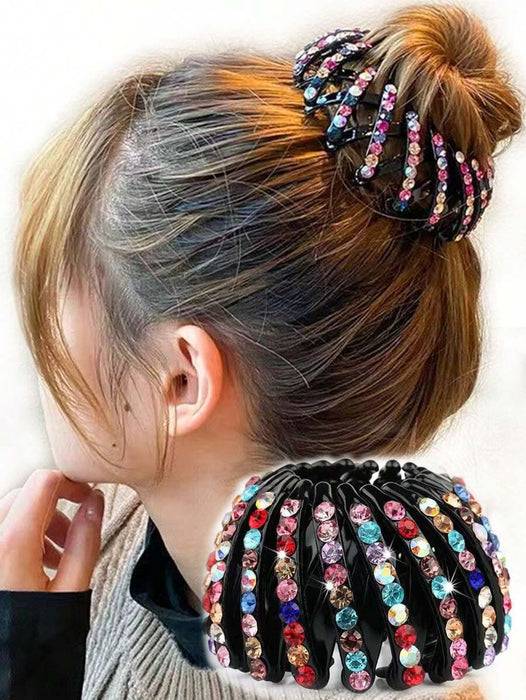 Shein 1 pieza Pinza de pelo desordenado para niños con cola de caballo y decoración de diamantes de imitación - Quierox - Tienda Online