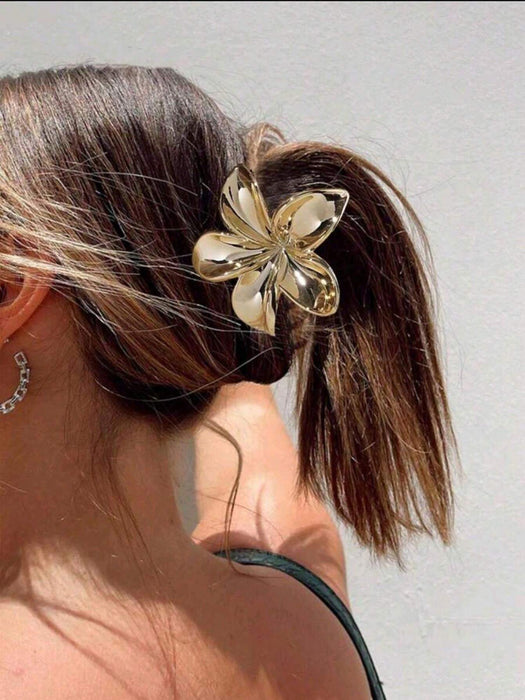 SHEIN 1 pieza Pinza para el cabello con forma de flor dorada - Quierox - Tienda Online