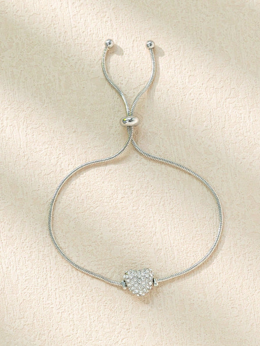 SHEIN 1 pieza Pulsera en forma de corazón con cristales de zirconia - Quierox - Tienda Online