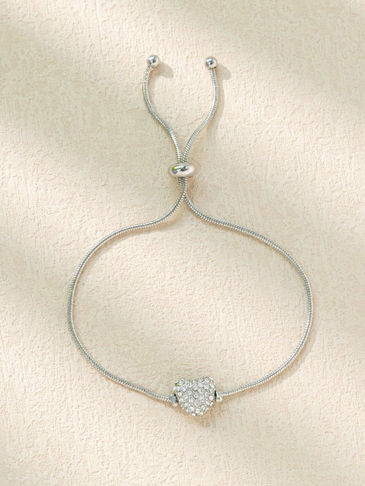 SHEIN 1 pieza Pulsera en forma de corazón con cristales de zirconia - Quierox - Tienda Online