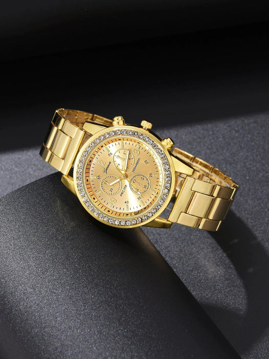 Shein 1 pieza Reloj de mujer dorado para negocios casuales - Quierox - Tienda Online