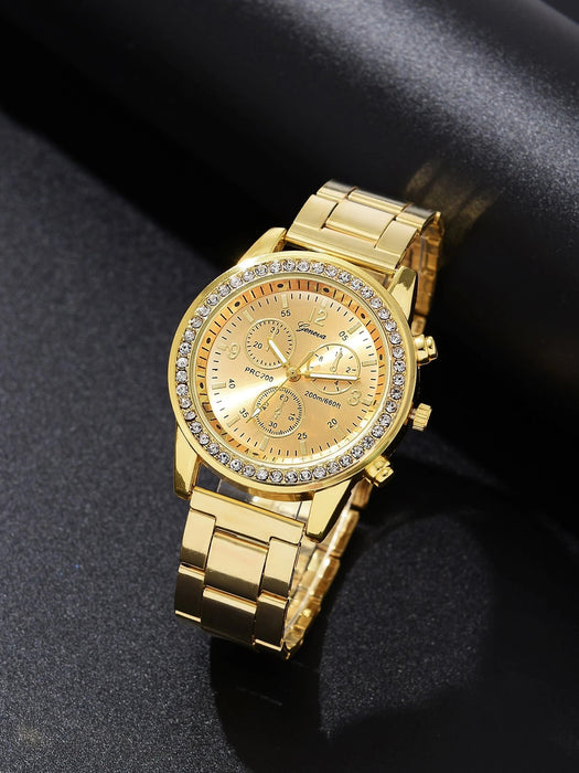 Shein 1 pieza Reloj de mujer dorado para negocios casuales - Quierox - Tienda Online