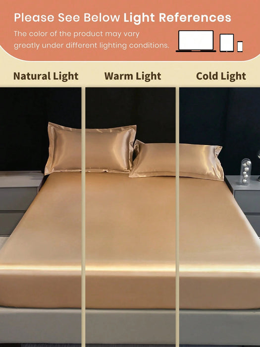 Shein 1 pieza Sábana de satén, sábana ajustable, 160*200 cm - Quierox - Tienda Online