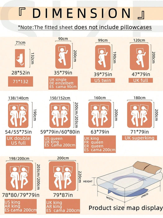 Shein 1 pieza Sábana de satén, sábana ajustable, 160*200 cm - Quierox - Tienda Online