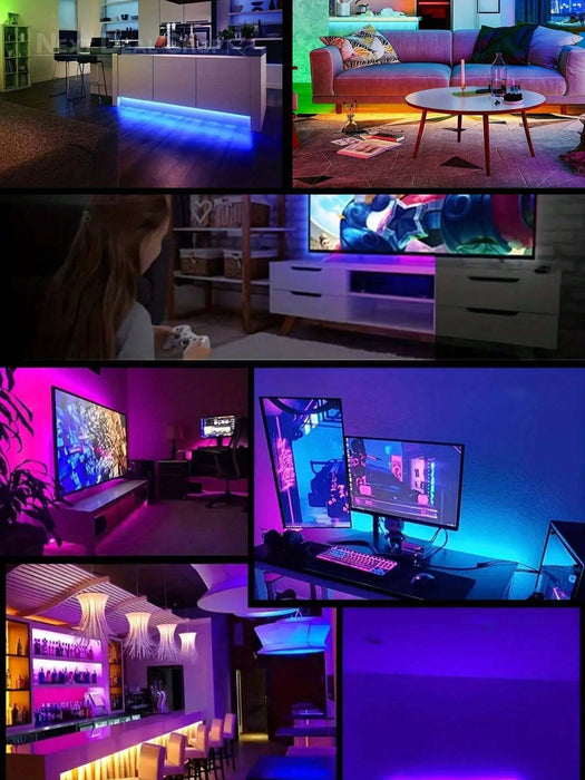 SHEIN 1 pieza Tira de luz LED RGB, alimentada por USB 5V, controlador de 3 teclas de 5M - Quierox - Tienda Online