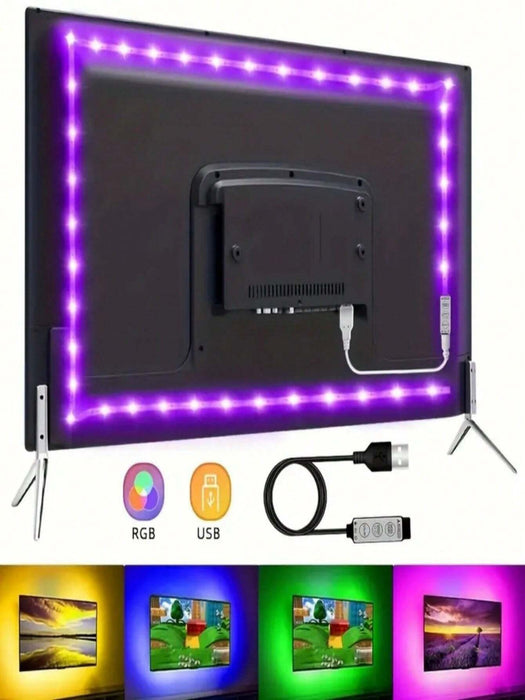 SHEIN 1 pieza Tira de luz LED RGB, alimentada por USB 5V, controlador de 3 teclas de 5M - Quierox - Tienda Online