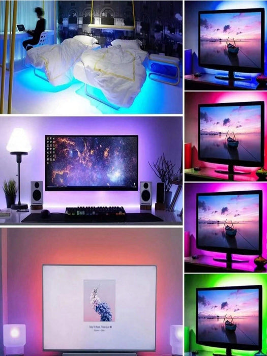 SHEIN 1 pieza Tira de luz LED RGB, alimentada por USB 5V, controlador de 3 teclas de 5M - Quierox - Tienda Online